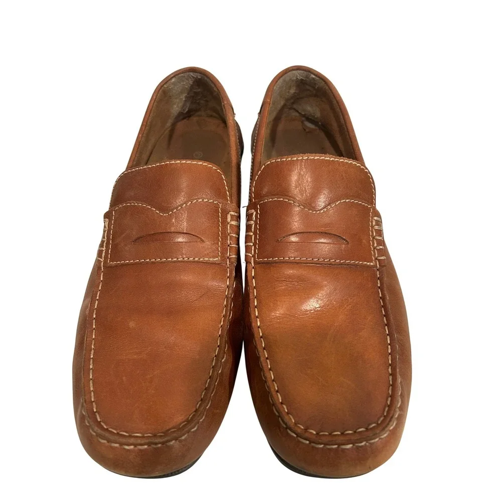 Rockport Penny Loafer Men's Size 12 Tan Leather Slip On
